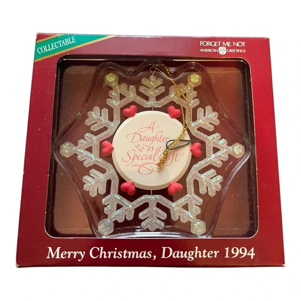 Forget Me Not collectible Christmas Ornament - Merry Christmas Daughter 1994